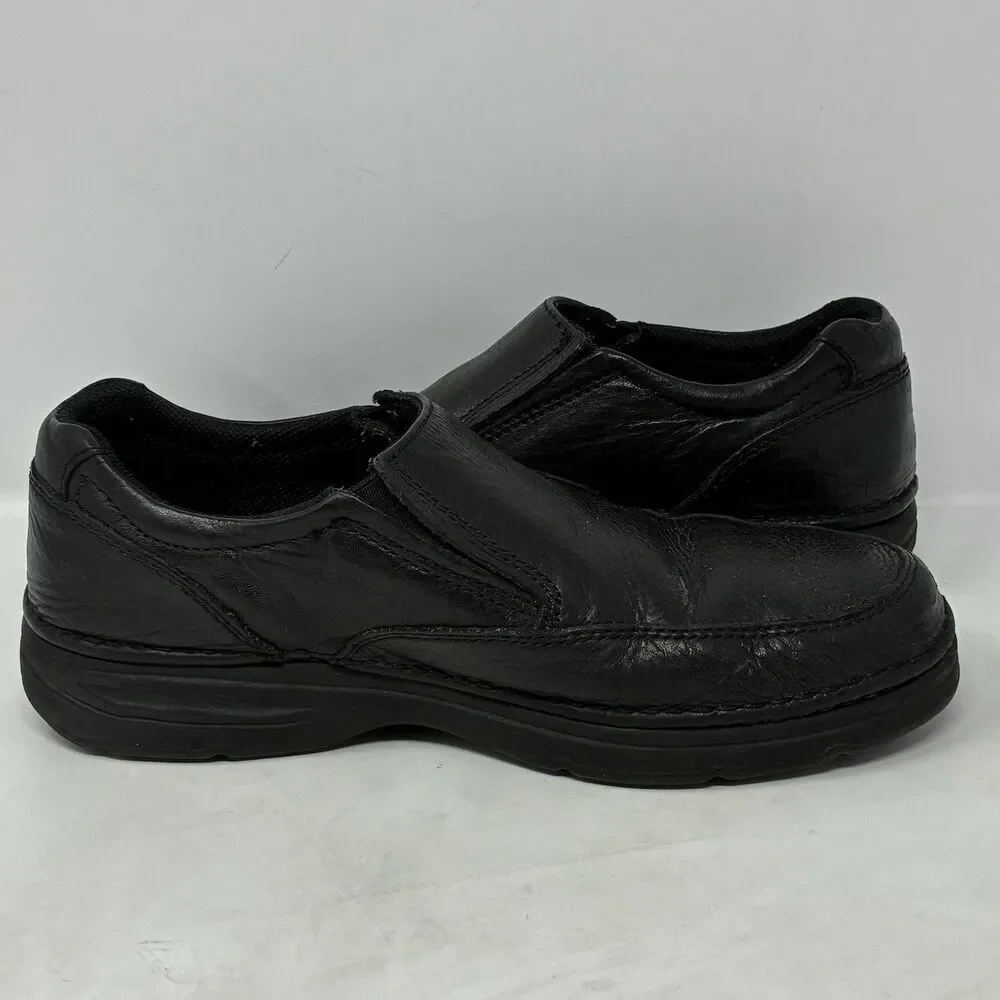 G. H. Bass Samuel Shoes Mens Black Leather Slip On Slide On Loafers 9 M Casual
